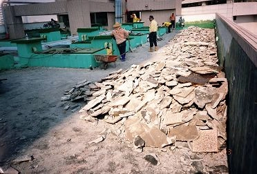 頂樓隔熱磚打除