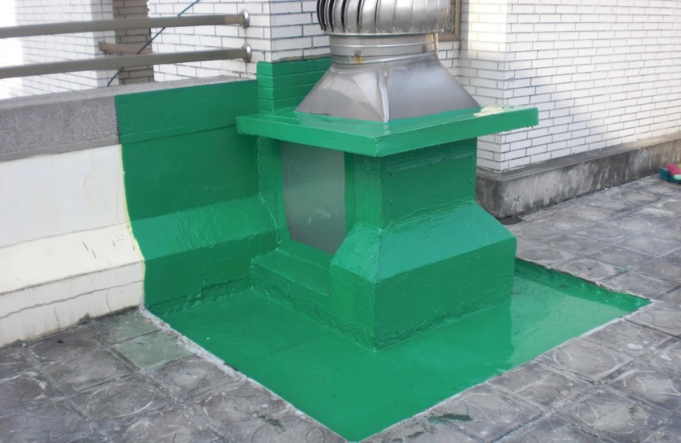 頂樓通風座防漏施工中